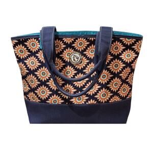 SPARTINA 449 Beach TOTE, Canvas (orange, blue & white Design)